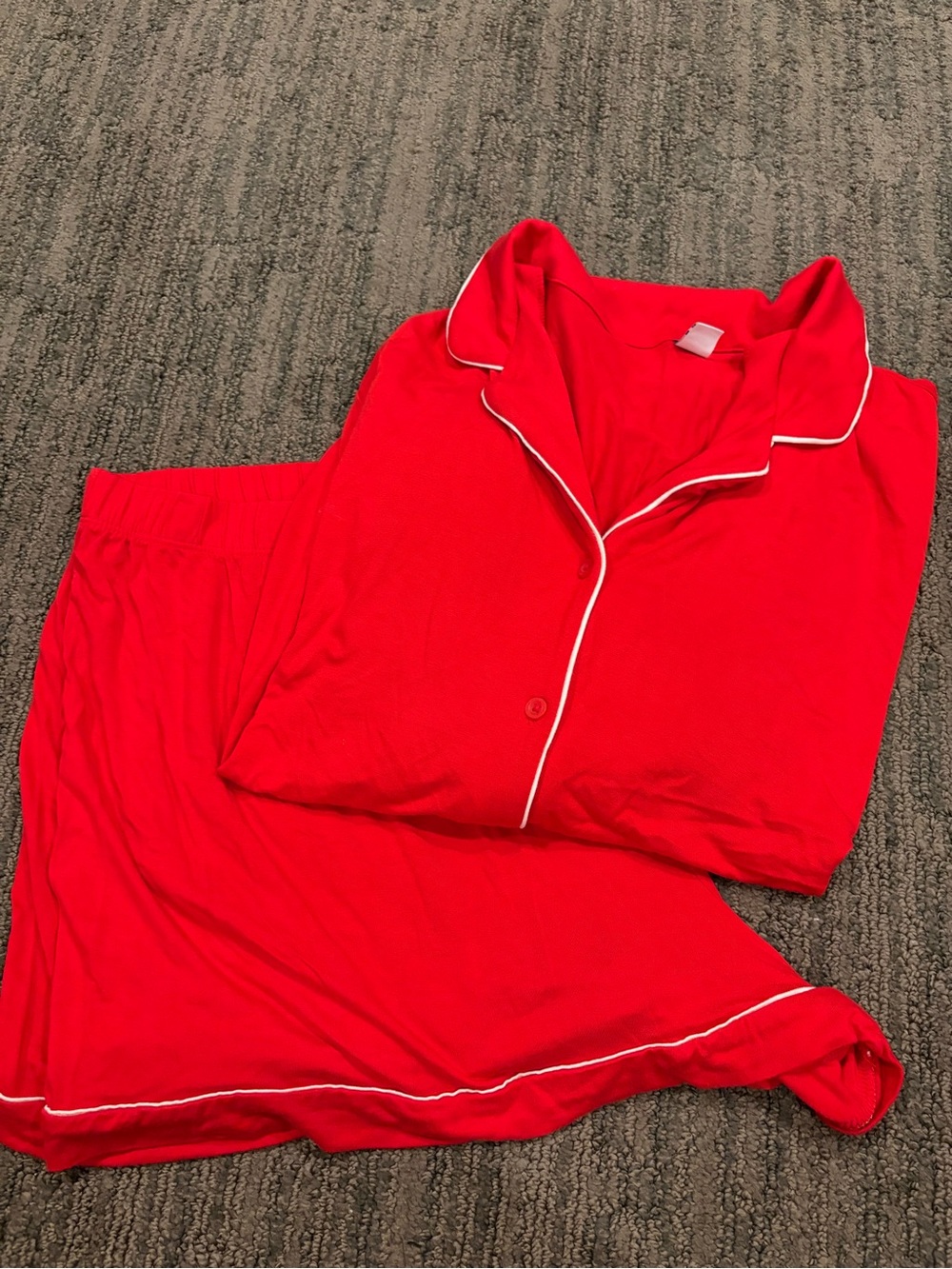 Old Navy Red Pajama Set with White Piping